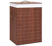 vidaXL Bamboo Laundry Basket Brown 72L Home Washing Clothes Hamper Storage Bin