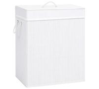 Vidaxl Bamboo Laundry Basket White 100 L