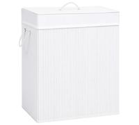 vidaXL Bamboo Laundry Basket White 100 L