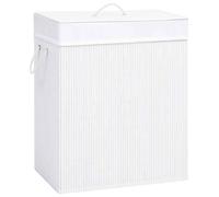 vidaXL Bamboo Laundry Basket White 100 L UK