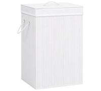 Vidaxl Bamboo Laundry Basket White