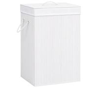 vidaXL Bamboo Laundry Basket White