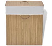 vidaXL Bamboo Laundry Bin Rectangular Natural Washing Clothes Storage Hamper