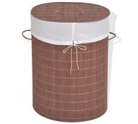 vidaXL Bamboo Laundry Bin Oval Brown
