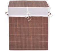 vidaXL Bamboo Laundry Bin Rectangular Brown Washing Clothes Storage Basket
