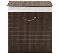 vidaXL Bamboo Laundry Bin Rectangular Dark Brown