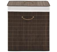 vidaXL Bamboo Laundry Bin Rectangular Dark Brown UK