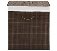 VidaXL Bamboo Laundry Bin Rectangular Dark Brown, Brown