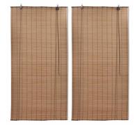 vidaXL Bamboo Roller Blinds 2 pcs 100 x 160 cm Brown