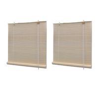 vidaXL Bamboo Roller Blinds 2 pcs 120x160 cm Natural