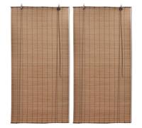 Vidaxl Bamboo Roller Blinds 2 Pcs 80 X 160 Cm Brown