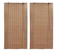 vidaXL Bamboo Roller Blinds 2 pcs Brown 120x220 cm - Natural Light Filter, Easy to Attach - Kitchen Ready | Code 3057520