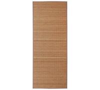 vidaXL Rectangular Bamboo Rug - Natural Material, PVC Non-Skid Backing, Easy to Clean, Brown, 150 x 200 cm, for Living Room or Lounge Area