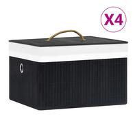 Bamboo Storage Boxes Pack Basket Chest Household Organiser Storage Bin vidaXL