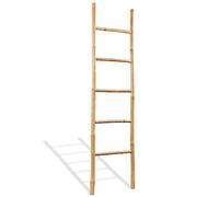 vidaXL Towel Ladder with 5 Rungs Bamboo 150cm Home Bathroom Hanger Rail Rack