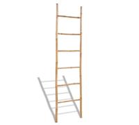 vidaXL Bamboo Towel Ladder with 6 Rungs Rack Bathroom Storage Rail Household