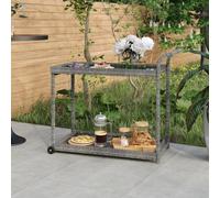 vidaXL Bar Cart Grey 100x45x83 cm Poly Rattan UK