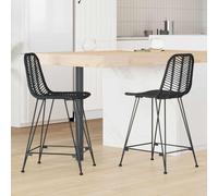 vidaXL Bar Chair 2 pcs 44.5 x 54.5 x 97.5 cm Rattan and Iron