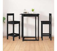 vidaXL Bar Chairs 2 pcs Black 40x41.5x112 cm Solid Wood Pine UK