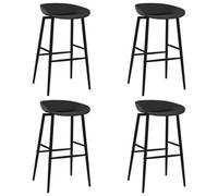 Vidaxl Bar Chairs 4 Pcs Black 48 X 46 X 85 Cm