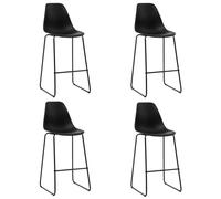vidaXL Bar Chairs 4 pcs Black Plastic, Black
