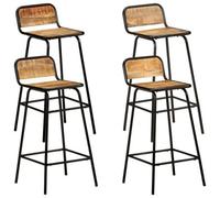 (Solid mango wood, 44 x 44 x 84 cm/ 4 pcs) vidaXL Bar Chairs Breakfast Kitchen Seat Dining Room Chair Counter Pub Stool