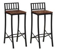 vidaXL Bar Chairs Bar Stool Kitchen Counter Chair 2 pcs Solid Wood Reclaimed