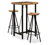 vidaXL Bar Set 3 Pieces Solid Reclaimed Wood