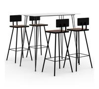 vidaXL Bar Set 5 Piece White Dining Table and Chairs Kitchen Furniture Home