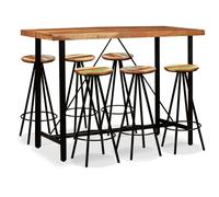 Bar Set Kitchen Dining Table and Stools Solid Acacia and Reclaimed Wood vidaXL