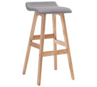 vidaXL Bar Stool Light Grey Fabric