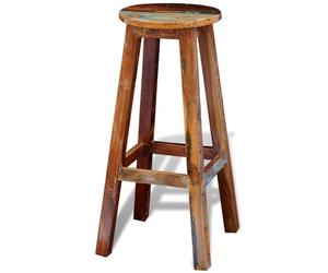 vidaXL Bar Stool Reclaimed Solid Wood Handmade Vintage Rustic Antique Home Seat