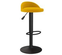 vidaXL Bar Stool Yellow Velvet