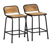 Bar Stools 2 pcs 46x35.5x70 cm Solid Wood Rough Mango