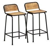 Bar Stools 2 pcs 46x35.5x80 cm Solid Wood Rough Mango