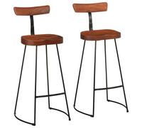 (dark brown and black, 49 x 43 x 103 cm) vidaXL Gavin Bar Stools Dining Room Chair Seat Stool Solid Mango Wood 2 pcs