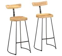 vidaXL Bar Stools 2 pcs 49x43x103 cm Solid Wood Mango
