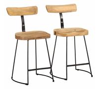 vidaXL Bar Stools 2 pcs 49x43x79 cm Solid Wood Mango