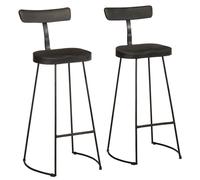 Bar Stools 2 pcs Black 49x43x103 cm Solid Wood Mango