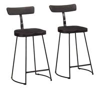 vidaXL Bar Stools 2 pcs Black 49x43x88 cm Solid Wood Mango