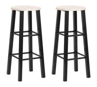 Vidaxl Bar Stools 2 Pcs Black Mdf