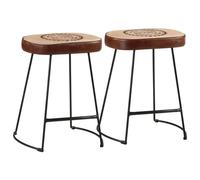 vidaXL Bar Stools Kitchen Bistro Chair Pub Counter Chair 2 pcs Dark Brown