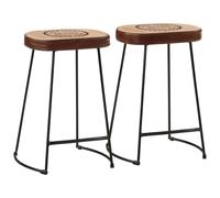 vidaXL Bar Stools Kitchen Bistro Chair Pub Counter Chair 2 pcs Dark Brown
