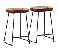 vidaXL Bar Stools 2 pcs Dark Brown 41x29x62 cm NEW