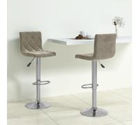 vidaXL Bar Stools 2 pcs Light Grey Velvet