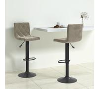 vidaXL Bar Stools 2 pcs Light Grey Velvet