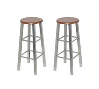 Vidaxl Bar Stools 2 Pcs Metal With Mdf Seat Bar Stools