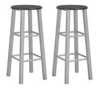 vidaXL Bar Stools 2 pcs Silver MDF