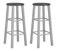 vidaXL Bar Stools 2 pcs Silver MDF UK HOT