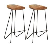 vidaXL Bar Stools 2 pcs Solid Acacia Wood UK